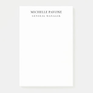 Post-it® Élégant Noir & Blanc Simple Uni Professionnel
