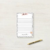 Post-it® Élégant noir et blanc (Sur un bureau)