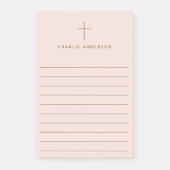 Post-it® Elégant nom de croix chrétienne clair rose pâle (Devant)