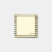 Post-it® Elégant nom personnalisé noir feuille d'or peint r (Devant)