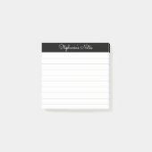 Post-it® Elegant Notes Script Black Grey Lined Personalized (Devant)