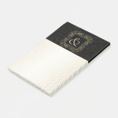 Post-it® Élégant or Foil Look Scrollwork Script sur noir (Incliné)