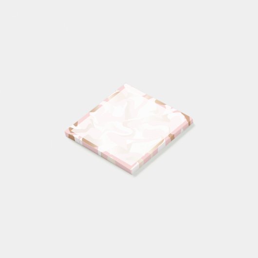 Post-it® Elégant or moderne rose blanc abstrait motif (Incliné)