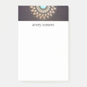Post-it® Elégant or Ornate Lotus Mandala Bois Look
