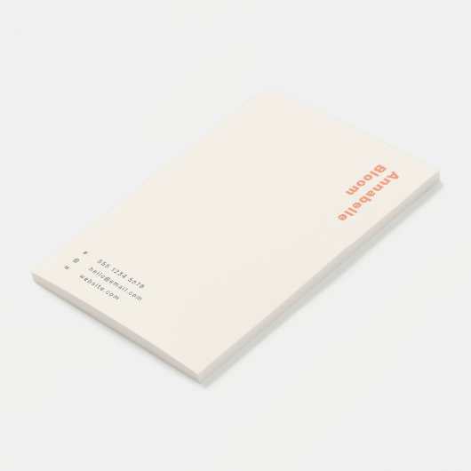 Post-it® Élégant Orange minimal Moderne tendance (Incliné)