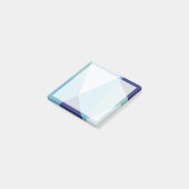 Post-it® Élégant pastel géométrique bleu marine et vert mer (Incliné)