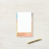 Post-it® Elégant peintre de maquillage d'or rose moderne (Sur un bureau)