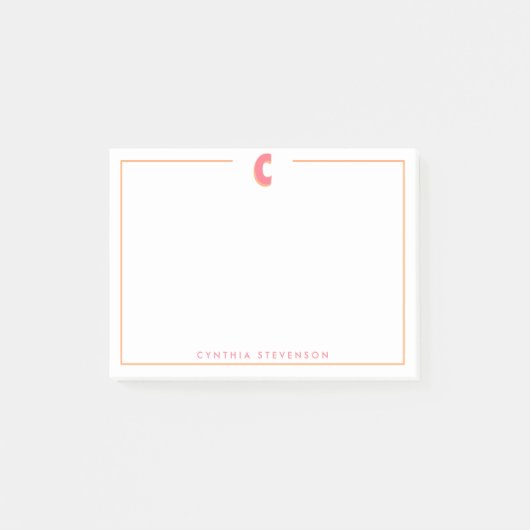 Post-it® Elegant Personalized Monogram 3D Letter C Initial  (Devant)