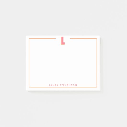 Post-it® Elegant Personalized Monogram 3D Letter L Initial  (Devant)