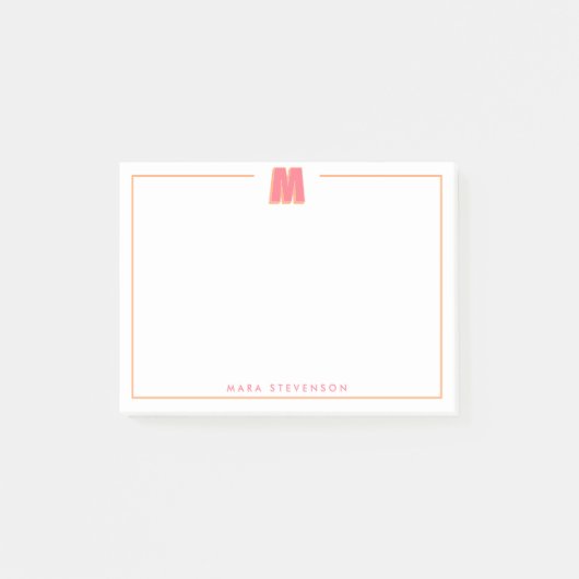 Post-it® Elegant Personalized Monogram 3D Letter M Initial  (Devant)