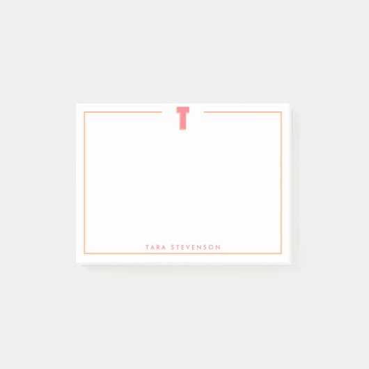 Post-it® Elegant Personalized Monogram 3D Letter T Initial (Devant)