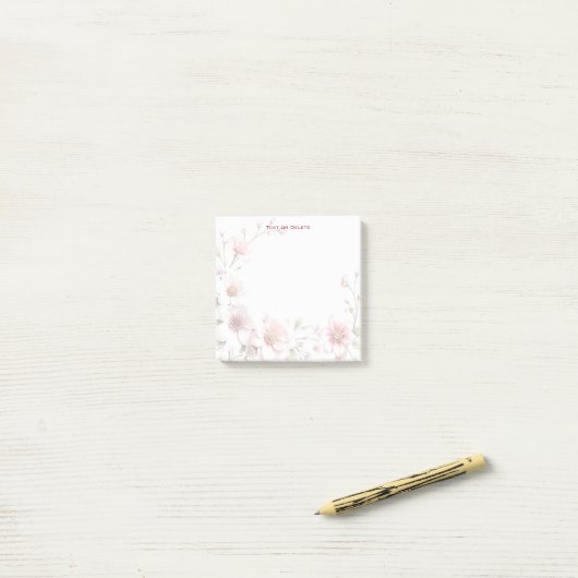 Post-it® Elegant Pink White Floral Post it Notes (Sur un bureau)