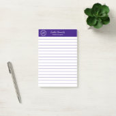 Post-it® Élégant Purple Professionnel Monogramme Entreprise (Bureau)