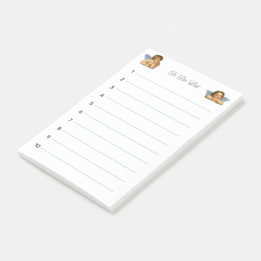 Post-it® Élégant Raphael Cherubs en blanc (Incliné)