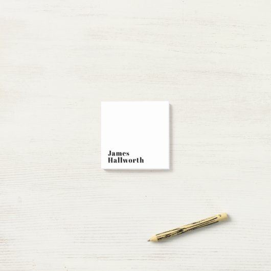 Post-it® Élégant Retro Moderne Lettrage | Noir modifiable (Sur un bureau)