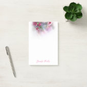 Post-it® Elégant Rose Aquarelle Fleurs à main Script (Bureau)