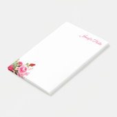 Post-it® Elégant Rose aquarelle texte main (Incliné)