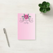 Post-it® Élégant Rose élégant Monogramme floral (Bureau)
