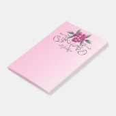 Post-it® Élégant Rose élégant Monogramme floral (Incliné)