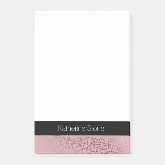 Post-it® Elégant rose élégant or géométrique motif rose (Devant)