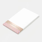 Post-it® Elégant rose élégant or pois motif rose (Incliné)
