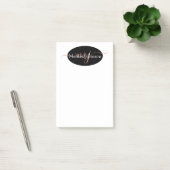 Post-it® Élégant Rose en or lettrage sur noir (Bureau)