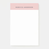 Post-it® Élégant rose et bleu cyan Nom moderne (Devant)