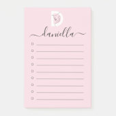 Post-it® Élégant rose et femmes face ligne Art Monogramme (Devant)