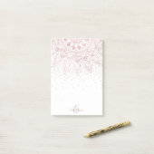 Post-it® Elégant Rose Gold Dots Mandala (Sur un bureau)