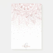 Post-it® Elégant Rose Gold Dots Mandala (Devant)