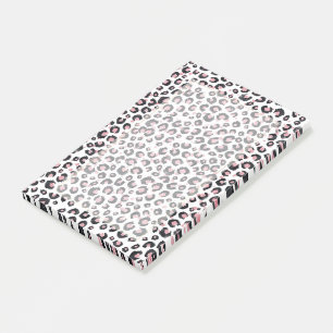 Post-it® Élégant Rose Léopard Noir Motif