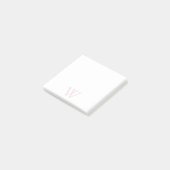 Post-it® Élégant rose pâle Monogramme blanc initial (Incliné)