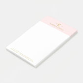 Post-it® Élégant rose pâle | Texte minimaliste Gold (Incliné)
