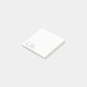 Post-it® Élégant Rustique Simple Minimal Grey Nom Monogramm (Incliné)