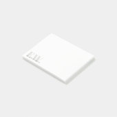 Post-it® Élégant Rustique Simple Minimal Grey Nom Monogramm (Incliné)