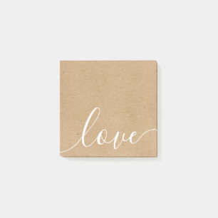 Post-it® Élégant Script Amour Kraft Rustique