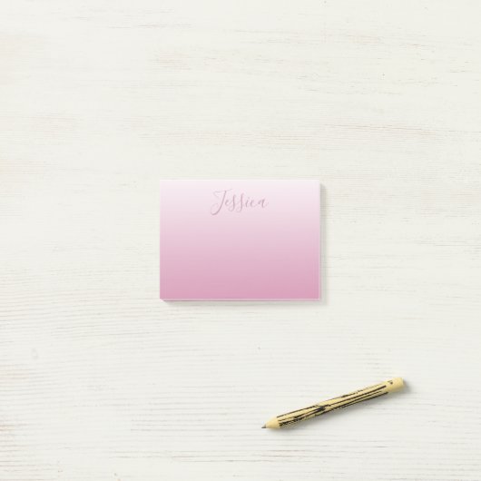 Post-it® Élégant script et rose modifiable (n'importe quell (Sur un bureau)