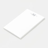 Post-it® Élégant Script Girl Monogramme noir gris (Incliné)