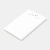 Post-it® Élégant Script Girly Silver Grey Monogramme (Incliné)
