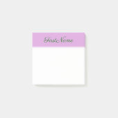 Post-it® Élégant, simple, arrière - plan de prune + Nom (Devant)