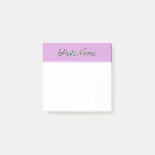 Post-it® Élégant, simple, arrière - plan de prune + Nom (Devant)