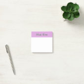 Post-it® Élégant, simple, arrière - plan de prune + Nom (Bureau)