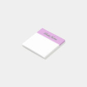 Post-it® Élégant, simple, arrière - plan de prune + Nom (Incliné)