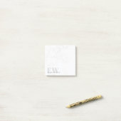 Post-it® Élégant Simple Marbre Pierre Gris Nom Monogramme (Sur un bureau)