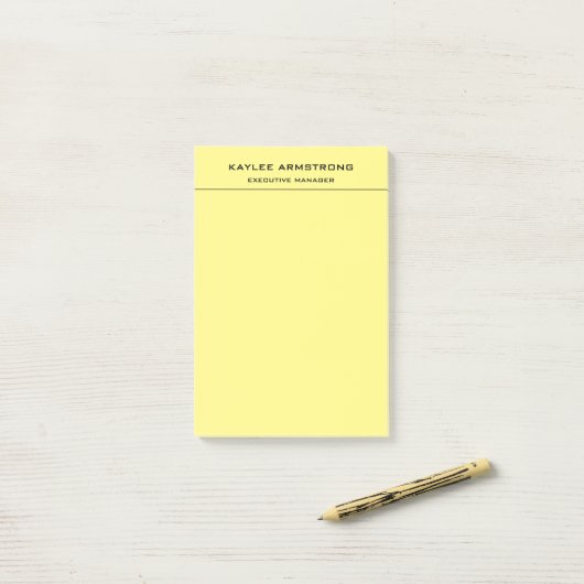 Post-it® Élégant simple professionnel clair jaune (Sur un bureau)