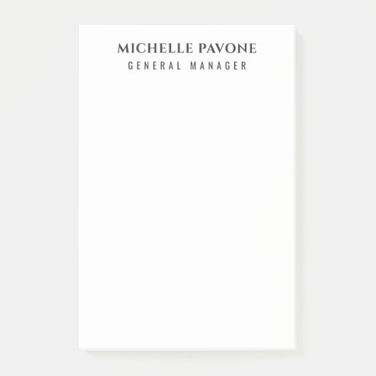 Post-it® Élégant Simple Professionnel Noir & Blanc (Devant)
