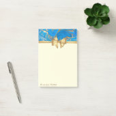 Post-it® Elégant Style, Bow, Blue Gold Marble Texture (Bureau)