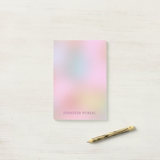 Post-it® Élégant style moderne Pastel Couleurs Modèle branc (Sur un bureau)