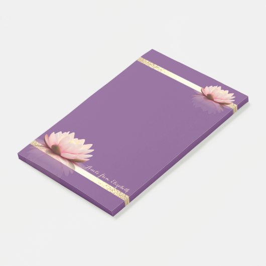 Post-it® Elégant Stylish Girly Gold Stripes, Lotos Violette (Incliné)