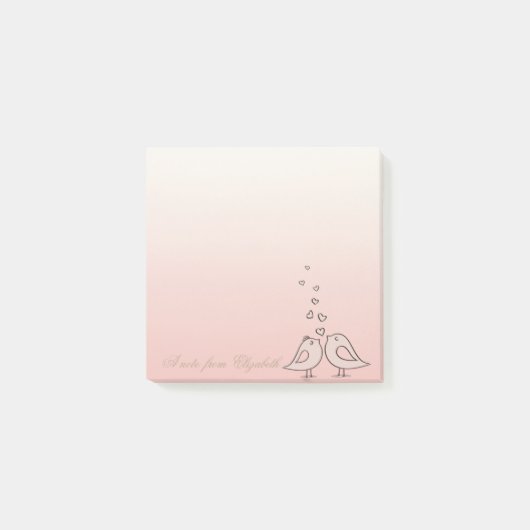 Post-it® Elégant Stylish Girly, Oiseaux En Amour (Devant)